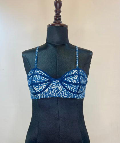 Sri Mala, the Bustier in Denim